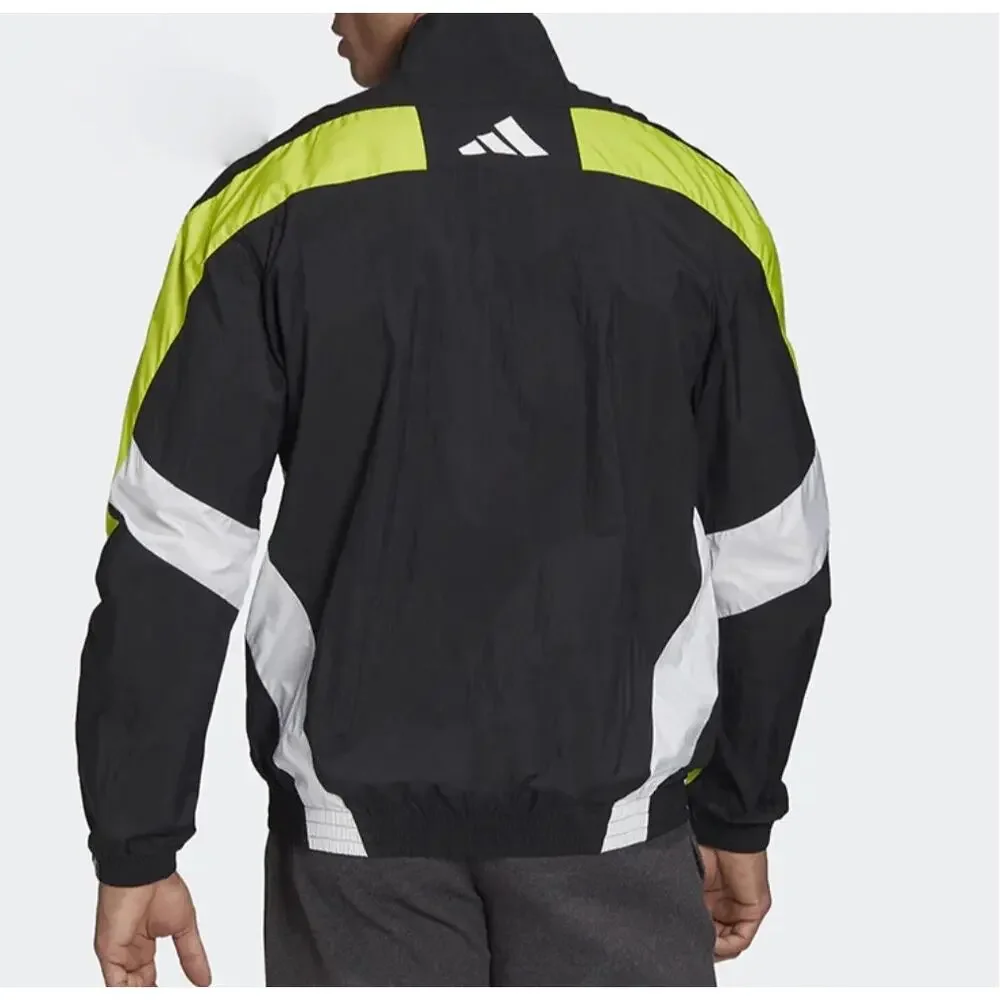 Adidas Urban Q3 Track Sports Full Zip Light Jacket Mens Large Windbreaker Black